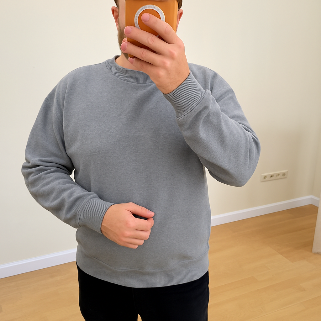 Basic sweatshirt Erkek Bordo