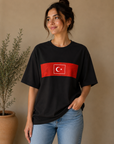 Oversize T-Shirt Siyah Milli Takım