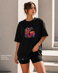 Oversize Baskılı T-Shirt Kadın Vespa Motor