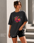 Oversize Baskılı T-Shirt Kadın Vespa Motor