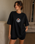 Oversize Baskılı T-Shirt Kadın Türk Kahvesi