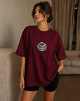 Oversize Baskılı T-Shirt Kadın Türk Kahvesi