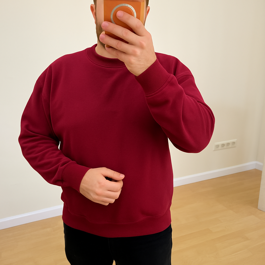 Basic Sweatshirt Erkek Siyah