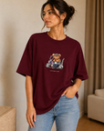 Oversize Baskılı T-Shirt Kadın Custom Club