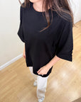 Oversize T-Shirt Siyah Kadın