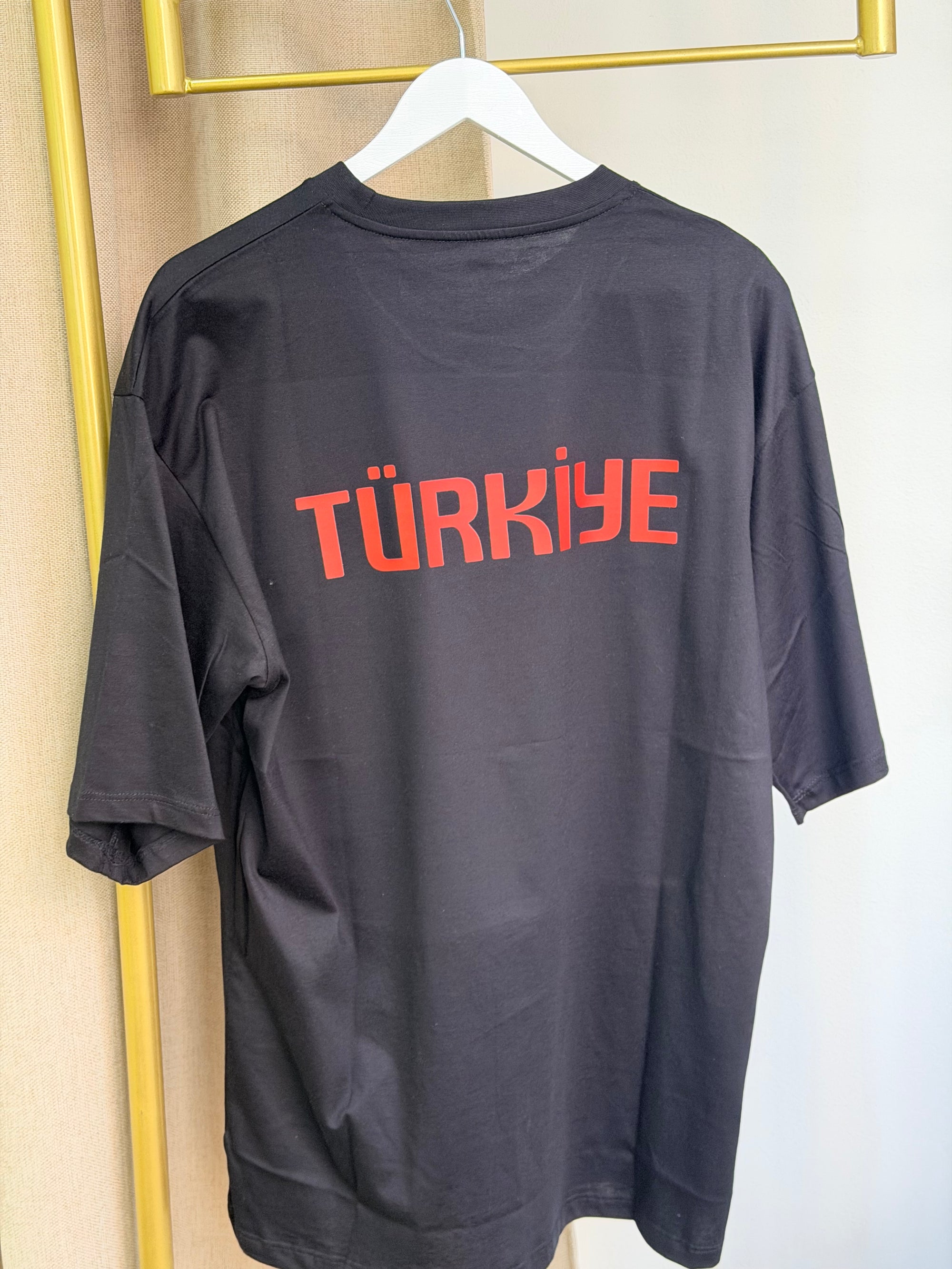 Oversize T-Shirt Siyah Milli Takım