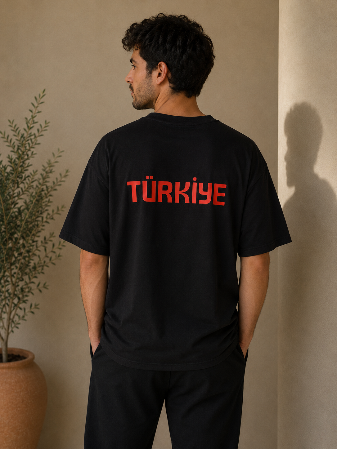Oversize T-Shirt Siyah Milli Takım