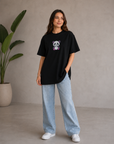 Oversize Baskılı T-Shirt Kadın Panda