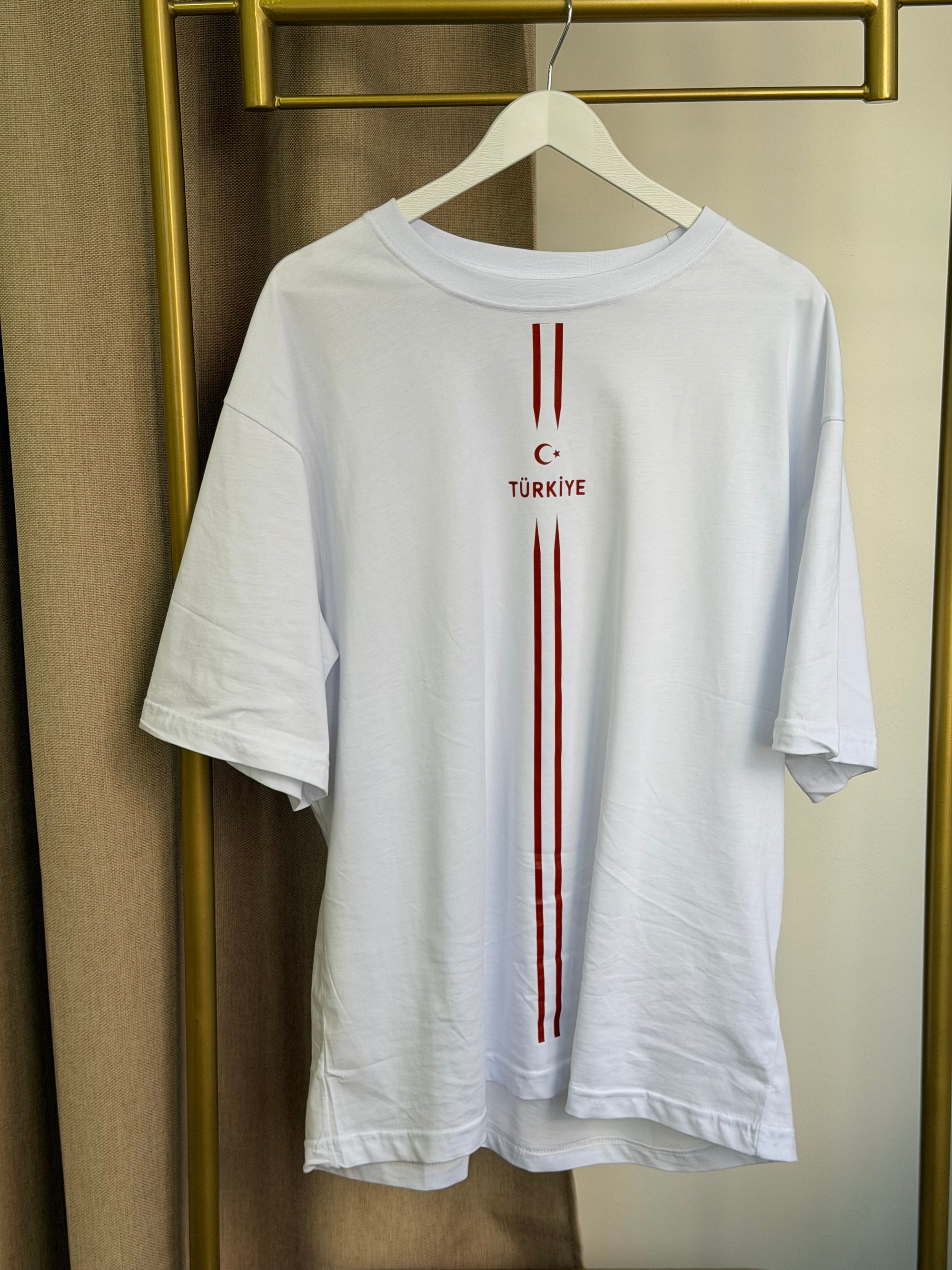 Oversize T-Shirt  Milli Takım AY YILDIZ TÜRKİYE Şeritli