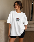 Oversize Baskılı T-Shirt Kadın Türk Kahvesi