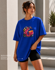 Oversize Baskılı T-Shirt Kadın Vespa Motor