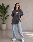 Oversize Baskılı T-Shirt Kadın Panda