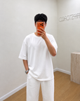 Oversize T-Shirt Beyaz Erkek