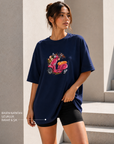 Oversize Baskılı T-Shirt Kadın Vespa Motor