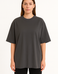 Oversize T-Shirt Antrasit Gri Kadın