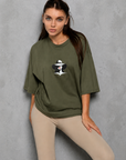 Oversize Baskılı T-Shirt Kadın Matmazel