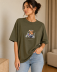 Oversize Baskılı T-Shirt Kadın Custom Club
