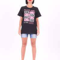 Baskılı T-Shirt Black Pink