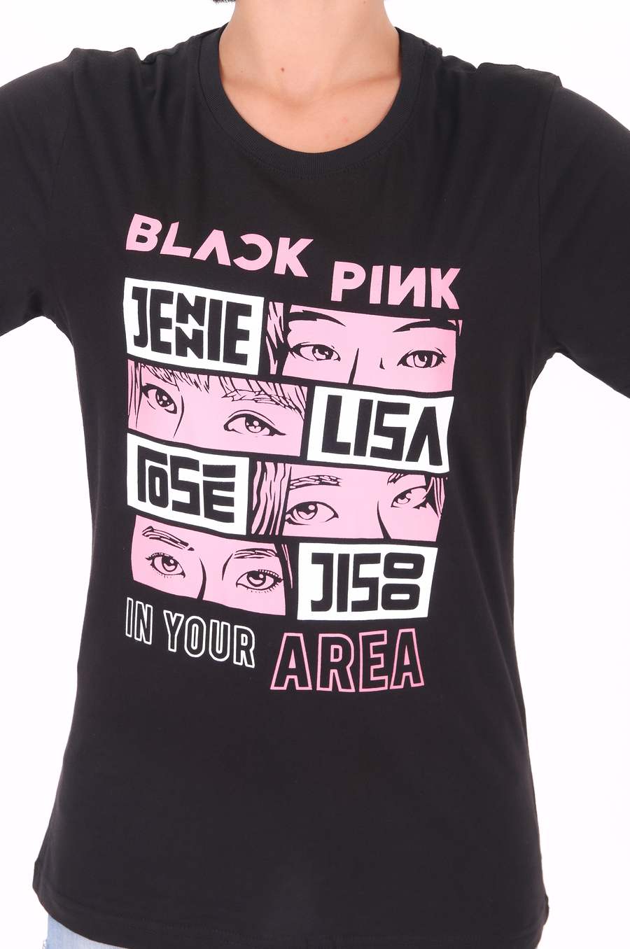 Baskılı T-Shirt Black Pink