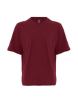 Oversize T-Shirt Bordo Kadın